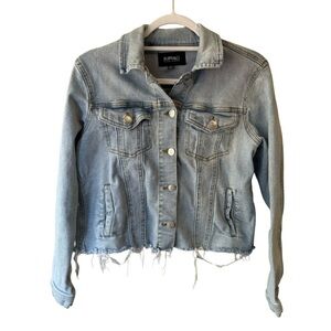 Buffalo David Bitton Light Blue Distressed Denim Jean Jacket Size S Streetwear